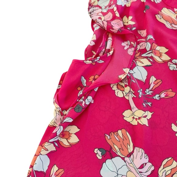 Liz Claiborne Floral Sleeveless Blouse Spring Easter NEW NWT pink Easter L #908 - Picture 5 of 10